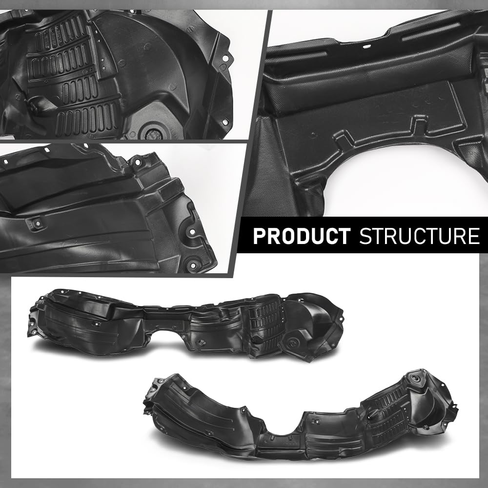 G-PLUS Pair Front Fender Liners Inner Assembly, Compatible with Toyota Highlander 2008-2010, Left Driver & Right Passenger Side 2PCS, TO1248150C, TO1249150C