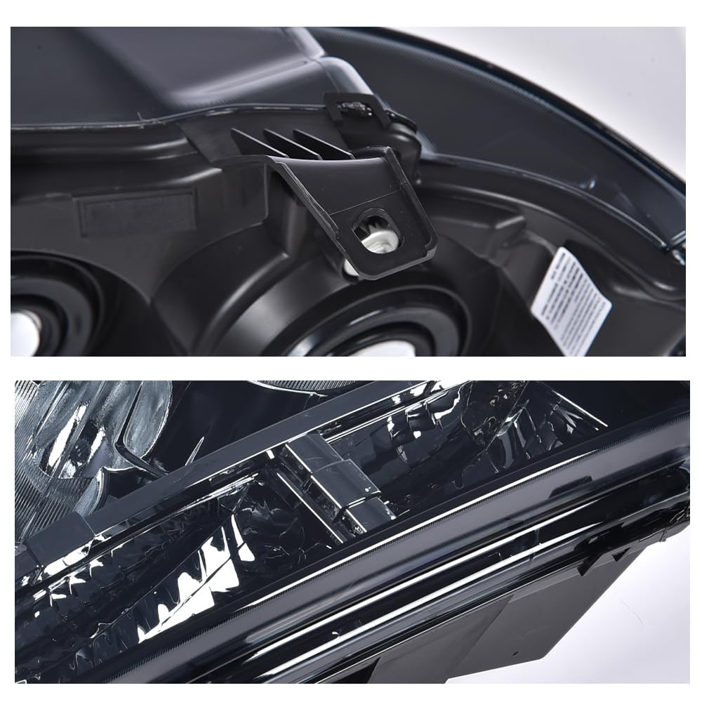 G-PLUS Headlights Assembly Compatible with Chevy Tahoe Subarban Avalanche 2007-2014 Set Pair Bumper Corner Headlamps Left & Right Smoky Lens Black Housing Amber Reflector,faros delanteros