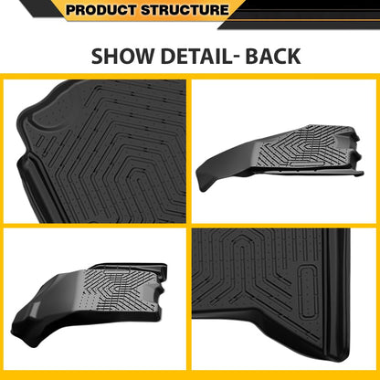 G-PLUS TPE 3PCS Cargo Liners Compatible with 2009-2018 Dodge Ram Crew Cab(NOT Fit Quad Cab & Tradesman),Cargo Liner All Weather Full Cover Protection 1st & 2nd Row Floor Liners Black Accessories Mats