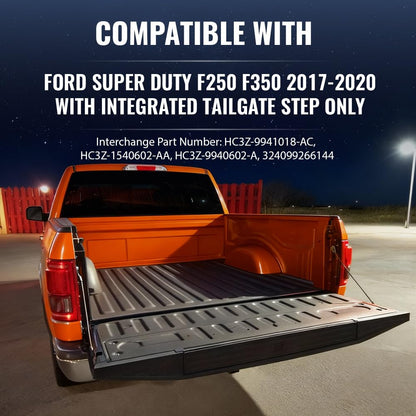 G-PLUS Complete Tailgate Cap Molding Kit 3 PCS Compatible with 2017-2020 Ford Super Duty F250 F350 (for Models with Integrated Tailgate Step ONLY) 324099266144