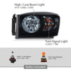 G-PLUS Headlight Assembly Front Headlamp Left&Right Side Compatible with Dodge Ram 1500 2006-2008/Fit Dodge Ram 2500 3500 2006-2009 Smoke Lens Black Housing Clear Reflector 68003125AD 68003124AD