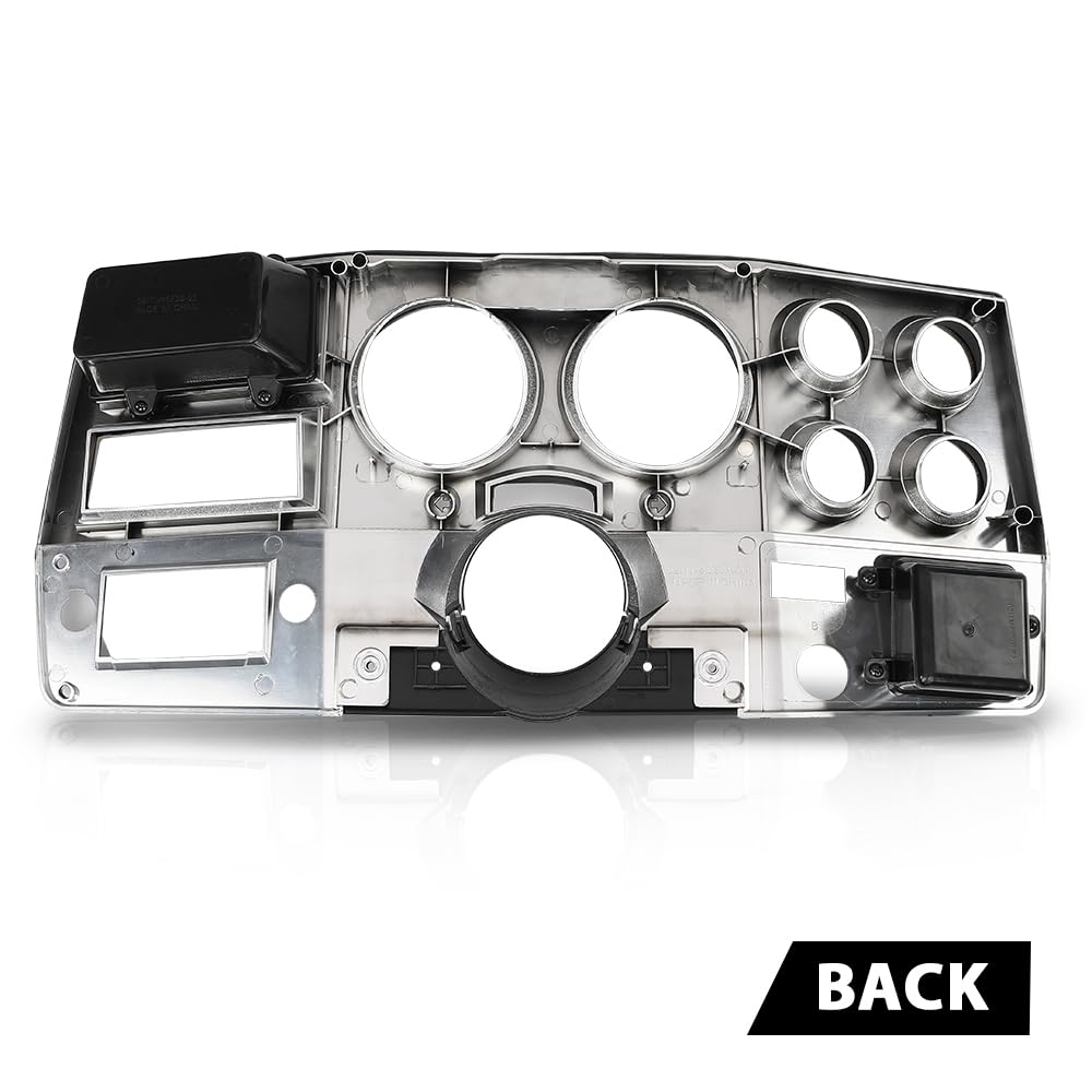 G-PLUS Dash Bezel Gauge Cluster Cover W/o AC Compatible with 1975 1976 1977 1978 1979 1980 Chevy GMC Pickup Truck W/o AC Black