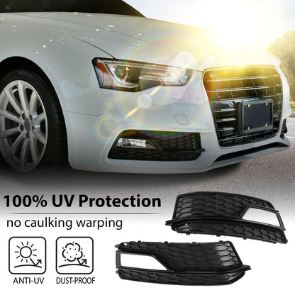 G-PLUS Black Front Bumper Fog Light Grilles Covers Driver and Passenger Side Fit Audi A5 S-Line S5 2013-2016 /Only Fit S-Line S5 Bumper Models/Not Fit For A5 Basic Version 8T0807681K 8T0807682K