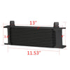 G-PLUS 13 Row 10AN-an10 Universal Aluminum Engine Transmission Oil Cooler Black