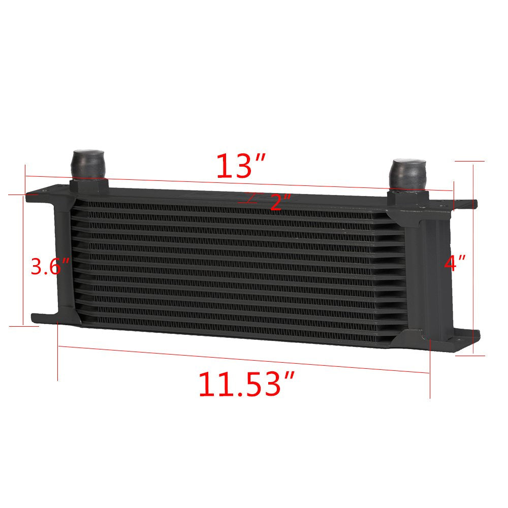 G-PLUS 13 Row 10AN-an10 Universal Aluminum Engine Transmission Oil Cooler Black