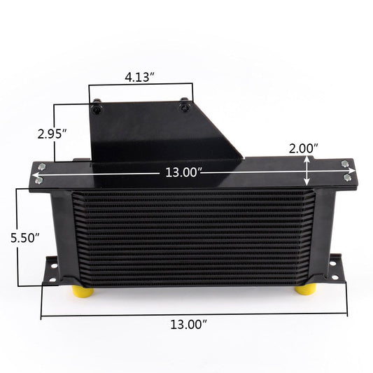 19 Row AN10-10AN Aluminum Transmission Engine Oil Cooler Thermostat Kit Compatible For Subaru Impreza WRX STi 2001 2002 2003 2004 2005