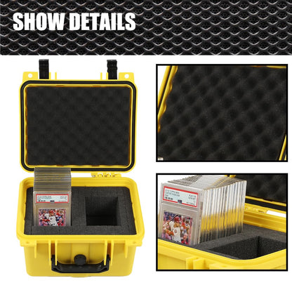 G-PLUS Graded Card Storage Box Fit BGS PSA SGC FGS Weatherproof Graded Sports Trading Cards Box(Small, Orange & Black)