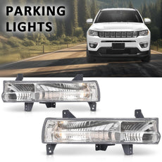 G-PLUS Bumper Parking Lights Pair for Jeep Compass 2017-2021 Clear Lens Side View
