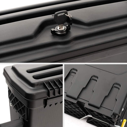 G-PLUS Truck Bed Storage Box Tool Box Right Passenger Side Compatible with Toyota Tundra 2007 2008 2009 2020 Black Rear Tool Box