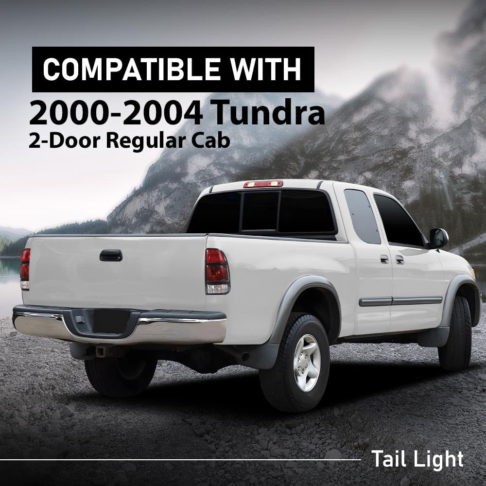 G-PLUS Tail Lights w/Blubs Compatible with Toyota Tundra 2-Door Regular Cab 2000-2004,Not Fit Crew Cab or Double Cab,Not Fit Models w/Stepside Beds Driver & Passenger Luces TraserasAssembly
