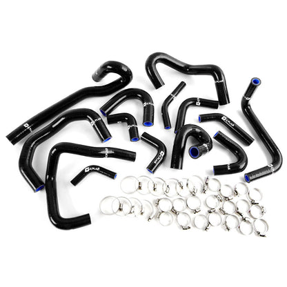 14 PCS Silicone Radiator Heater Hose Kit Clamps Replacement For Nissan Skyline GTR R33 R34 RB26DET Black
