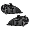 G-PLUS Headlights Assembly Compatible With 96-04 Freightliner Columbia Models Headlights Clear Lens Chrome Housing Amber Reflector (Driver+Passenger(Left+Right)) Bumper Headlamps,faros delanteros