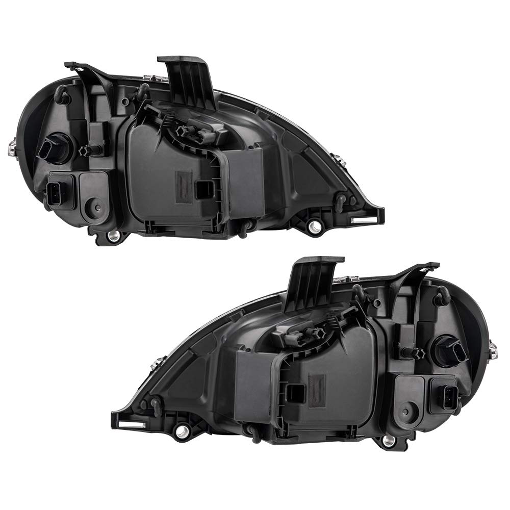G-PLUS Headlights Assembly Compatible With 96-04 Freightliner Columbia Models Headlights Clear Lens Chrome Housing Amber Reflector (Driver+Passenger(Left+Right)) Bumper Headlamps,faros delanteros