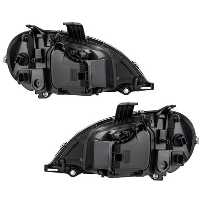 G-PLUS Headlights Assembly Compatible With 96-04 Freightliner Columbia Models Headlights Clear Lens Chrome Housing Amber Reflector (Driver+Passenger(Left+Right)) Bumper Headlamps,faros delanteros