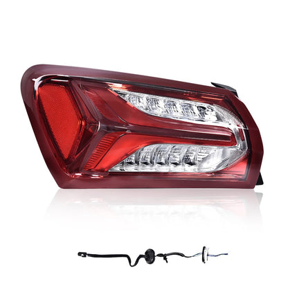 G-PLUS LED Tail Light Lamp Compatible with Chevy Malibu 2019 2020 2021 2022 Driver Rear Lamps Red Clear lens Chrome Houning 84595944 GM2800262 GM2801262 Luces Traseras Faros TraserosAssembly