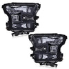 G-PLUS Fog Lights & Headlights Assembly w/o Bulbs Compatible with 2015-2017 Ford F150 Not Fit Models with LED or HID Headlamps(Smoky Cover Black Frame White Reflector Headlights + Fog Lamps)