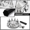 G-PLUS Front Wheel Covers Set Chrome Hub Cover 33mm Spiked Hub Axle Compatible with Semi-Truck 20",22.5" and 24.5" Wheels ABS Plastic Silver Pair