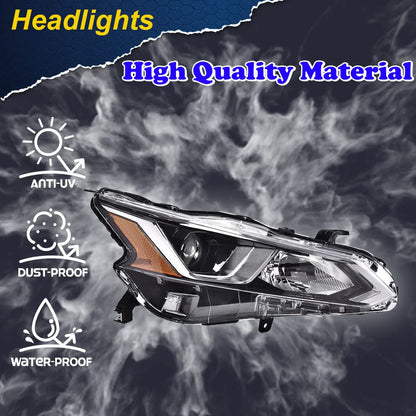 G-PLUS Projector Headlights,Fit 2019 2020 Nissan Altima 4-Door Sedan S SL SV SR ONE,(ONLY For Factory Halogen Headlights),Automotive Headlamps Chrome Housing,Passenger Side (Right),faros delanteros