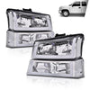 G-PLUS Headlights Assembly Fit Avalanche/Silverado 1500 2500 HD 3500 2003-2006/Fit Silverado 1500 2500 3500 Classic 2007,Smoky Lens Chrome Housing Amber ReflectorBumper Headlamps,faros delanteros