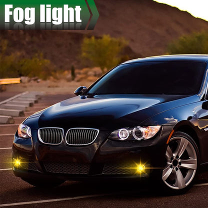 GPLUS Bumper Fog Lights W/bulb Compatible With 2006-2008 BMW E90 325i 328i 330i 335i, Driver & Passenger Side Bumper Mounted Fog Lamps (Clear lens) neblineros para autos delantero faros antiniebla