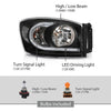 G-PLUS LED Headlights Assembly Front Headlamps Pair Set Compatible with Dodge Ram 1500 2006-2008,Compatible with Dodge Ram 2500 3500 2006-2009 Clear Lens Black Housing Clear Reflector,faros delanteros