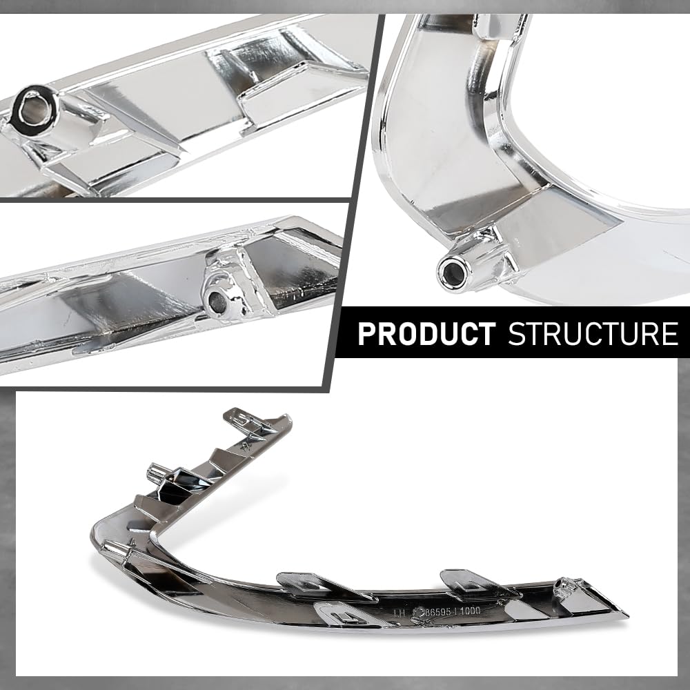 G-PLUS Front Bumper Moldings Right + Left 2pcs Compatible with Sonata 2020-2022 86595L0160