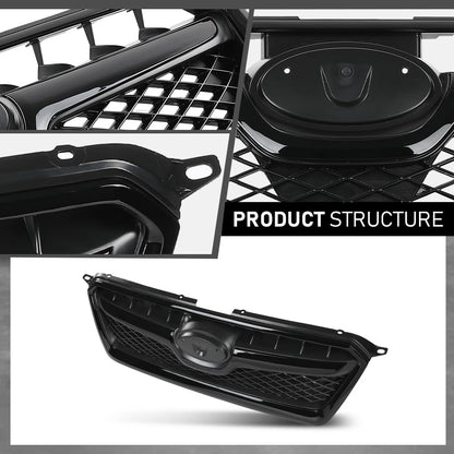 G-PLUS Front Bumper Grille Compatible with Subaru XV Crosstrek 2013 2014 2015 Mesh Grill Assembly 91122FJ020, 91123FJ040, 91123FJ050, SU1200151C, SU1210100, SU1202100