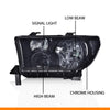 G-PLUS Headlights Assembly, Compatible with Toyota Tundra 2007-2013/Fit Toyota Sequoia 2008-2017 Bumper Headlamps, Smoky Lens Black Housing Clear Reflector,faros delanteros
