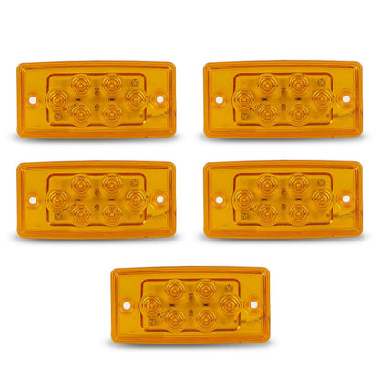 G-PLUS LED Front 5pcs Rectangle Cab Lights, Fit Freightliner Century/Columbiaor/Volvo Trucks, Amber Top Roof Running Cab Marker Light, Clearance & Indicator Lamp