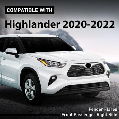 G-PLUS Front Right Fender Flare Compatible with Toyota Highlander 2020 2021 2022 Wheel Arch Trim, 750850E040