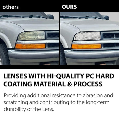 G-PLUS Headlights Assembly Fit Chevy Blazer Base LS LT Trailblazer Xtreme ZR2 S10 ZR5 SS Xtreme 1998-2005 Bumper Headlamps Clear Lens Chrome Housing Clear Reflector,faros delanteros