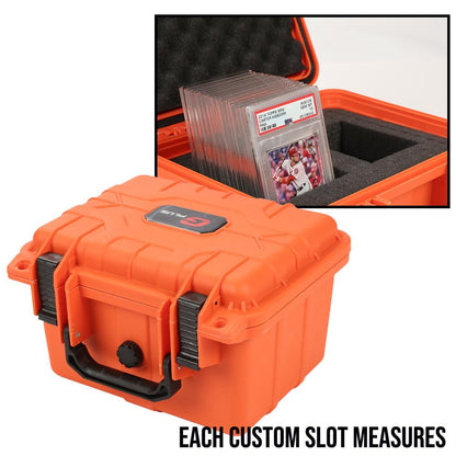 G-PLUS Orange Graded Card Storage Box Fit BGS PSA SGC FGS Graded Sports Trading Cards, Deep Travel Size Waterproof Case Slab Holder & Protector Holds 45 PSA Graded Cards or 100 Ungraded Cards