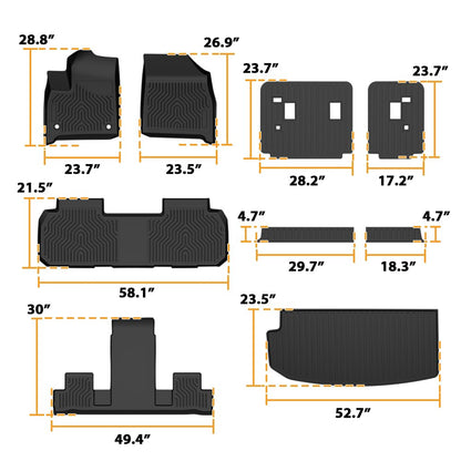 G-PLUS Floor Mats & Cargo Liner Fit Chevy Traverse 2018-2023(7 Seats Only)