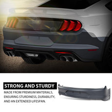 G-PLUS Rear Bumper Cover Compatible with Ford Mustang 2018-2023 Without Sensor Holes Product Specifications