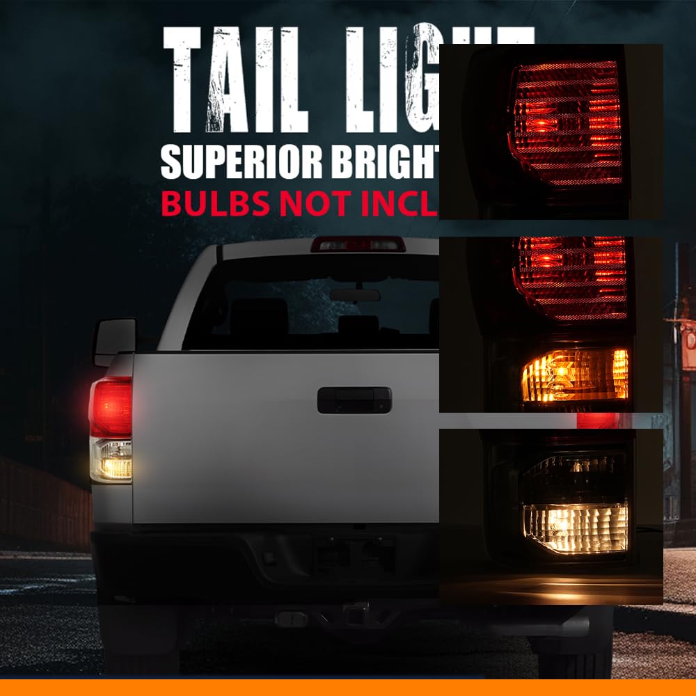 G-PLUS Tail Light Brake Lamp Left Side w/o Bulb Wiring Harness Fit Toyota Tundra 2007 2008 2009 2010 2011 2021 2013(2-Door Regular Cab,4-Door Extra Cab,4-Door Crew Cab) Luces TraserasAssembly