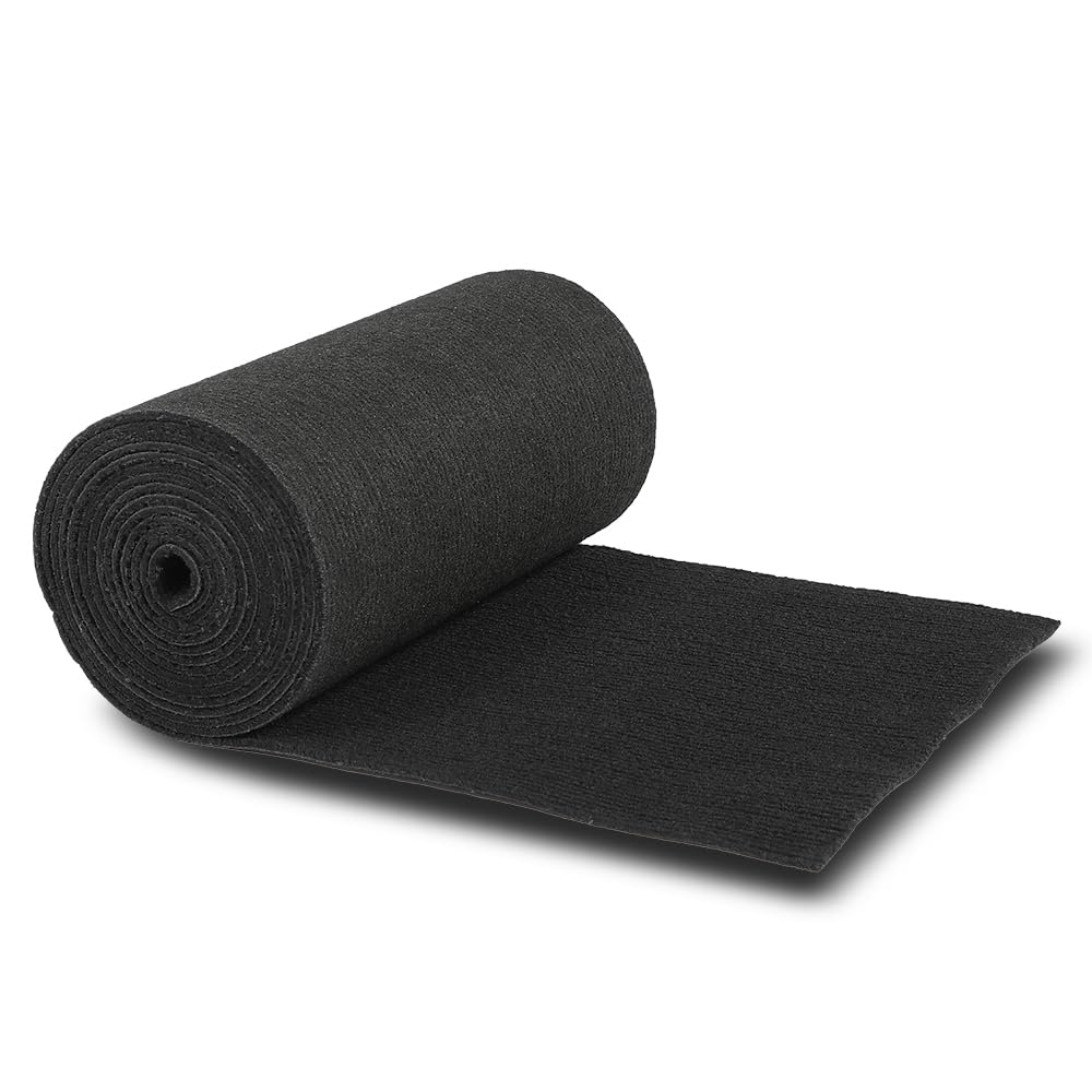 G-PLUS 12" x 12ft Boat Trailer Bunk Carpet, Outdoor Ribbed Marine Bunk Carpet Fit for Boat Trailer Runners Black Boat Carpet