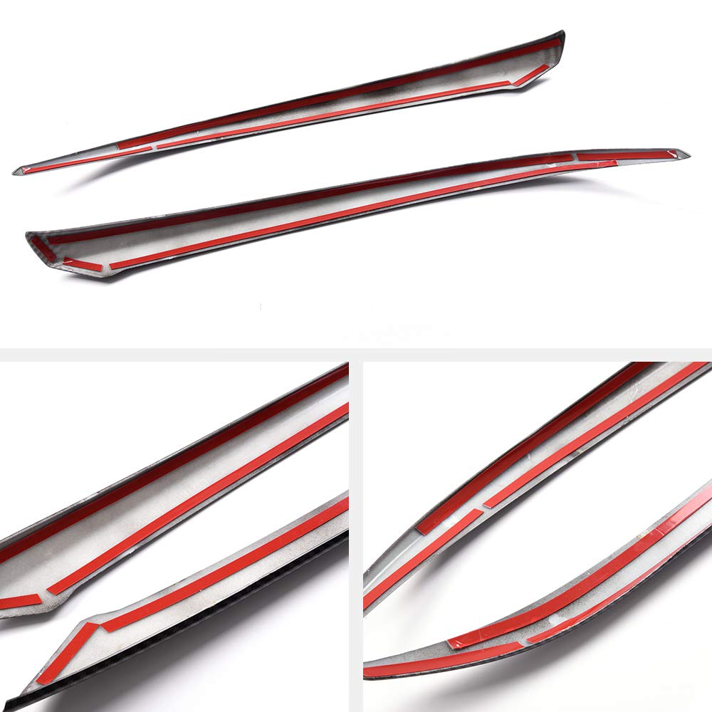 G-PLUS Carbon Fiber Front Bumper Lip Upper Grill Molding Trim Cover + 2Pcs Eyelid Cover Set, Compatible with Honda Accord 10th Gen Sedan 2018-2020, 3pcs