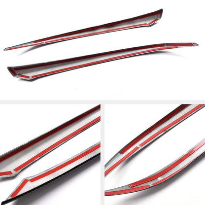 G-PLUS Carbon Fiber Front Bumper Lip Upper Grill Molding Trim Cover + 2Pcs Eyelid Cover Set, Compatible with Honda Accord 10th Gen Sedan 2018-2020, 3pcs