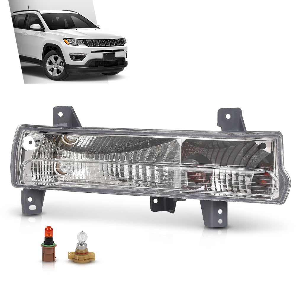 G-PLUS Parking Light Passenger Side Compatible with Jeep Compass 2017-2021 55112720AB, CH2521147 Clear Lens