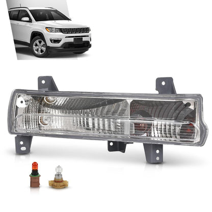 G-PLUS Parking Light Passenger Side Compatible with Jeep Compass 2017-2021 55112720AB, CH2521147 Clear Lens