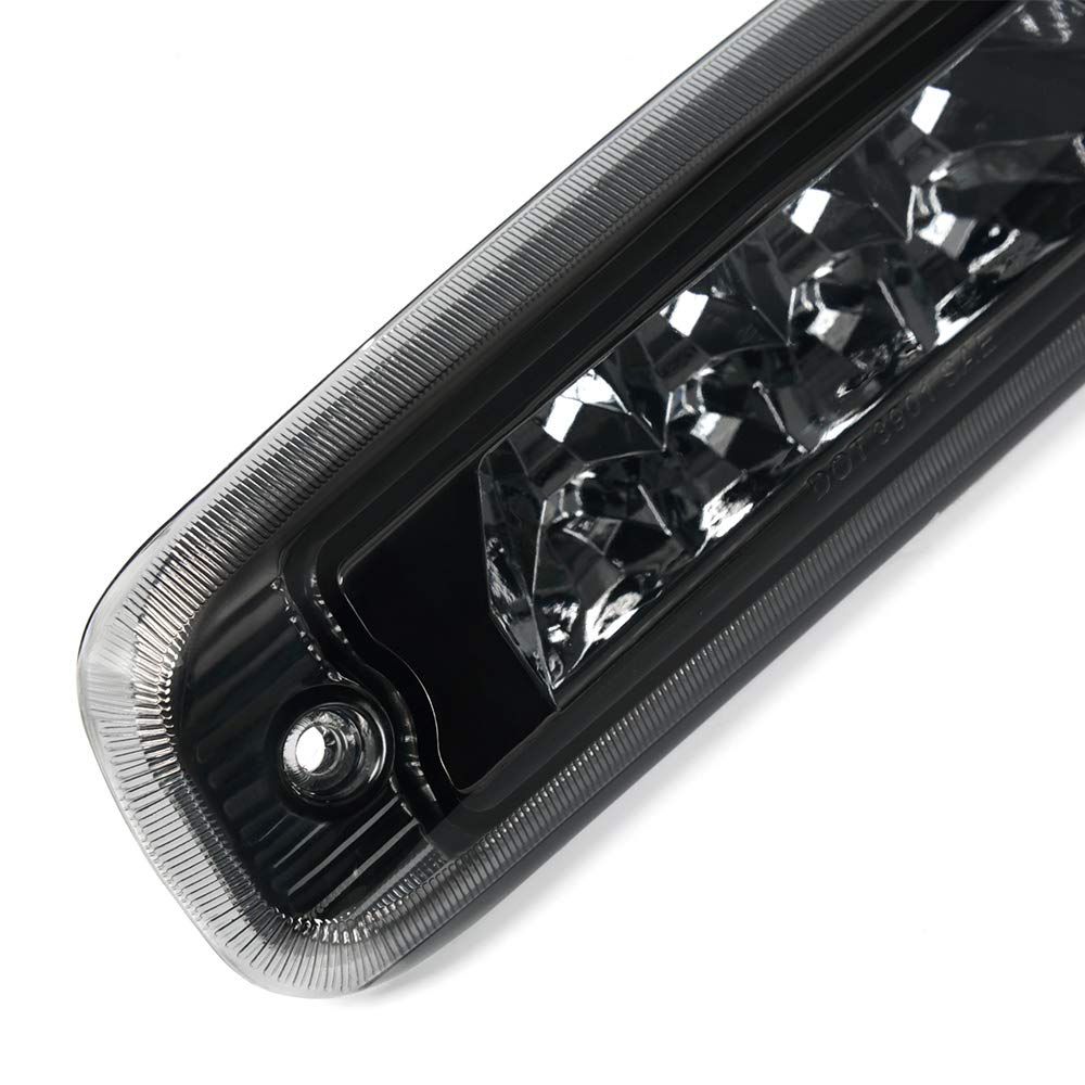 G-PLUS LED Third 3rd Brake Cargo Light Compatible With 1997 1998 1999 2000 2001 Cherokee, Rear Roof Center High Mount Stop Tail Light Replacement (Chrome Housing Smoky Lens)