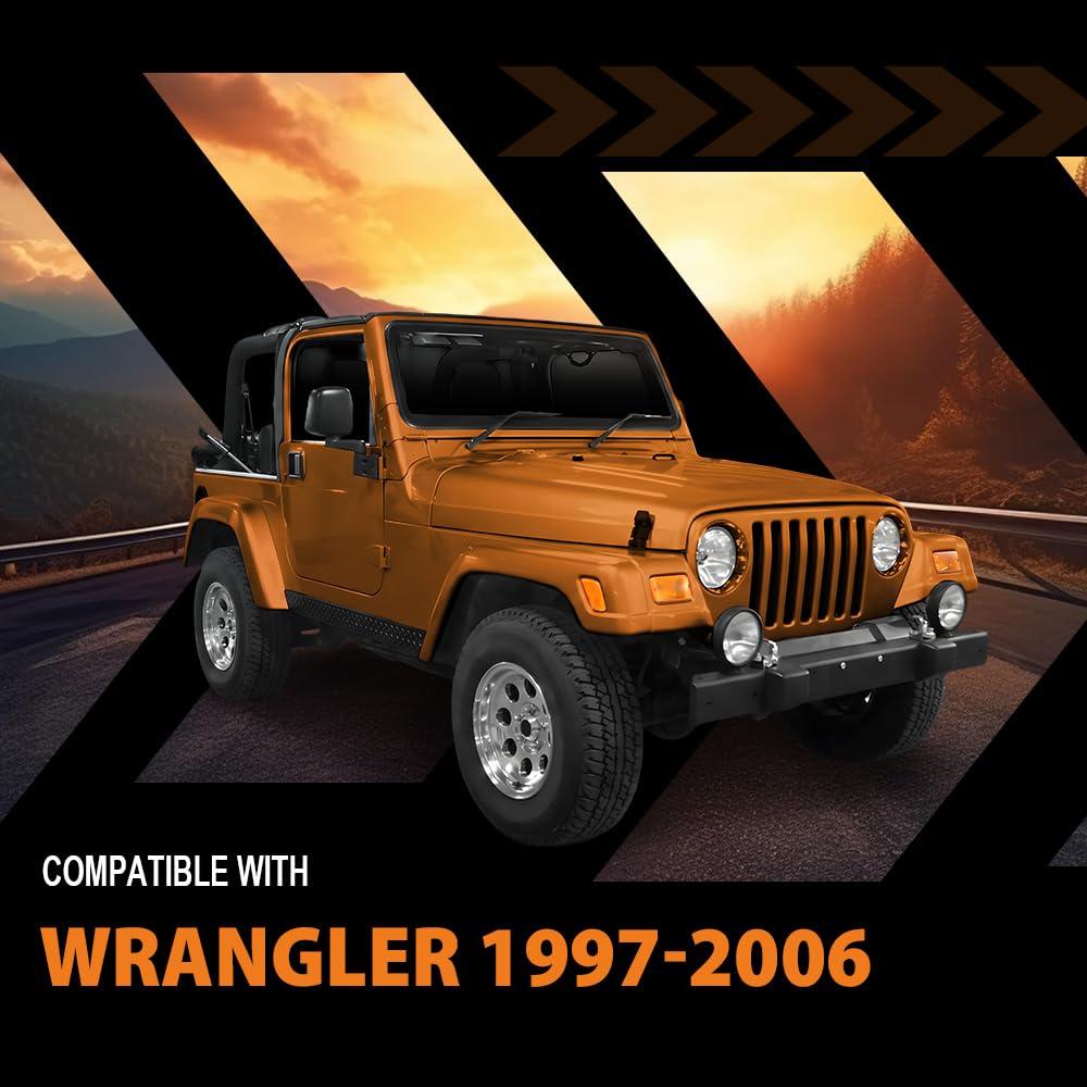 G-PLUS Armor Rocker Side Panels Compatible with Jeep Wrangler TJ(All Trims, 4WD) 1997-2006 No-Drill for Most Black