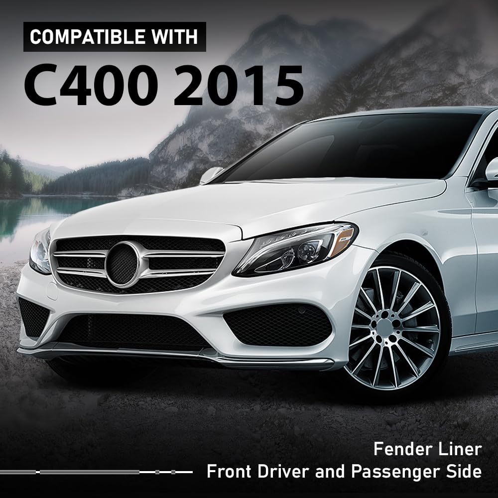 G-PLUS Fender Liner Front Driver and Passenger Side Compatible with Benz C300 2015-2021,Fit Benz C400 4Matic 2015 2056903401, 2056903301
