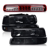 G-PLUS Left & Right Headlight & LED 3rd Third Brake Light Compatible with Chevy Silverado GMC Sierra 1500 2500HD 3500 1999-2006