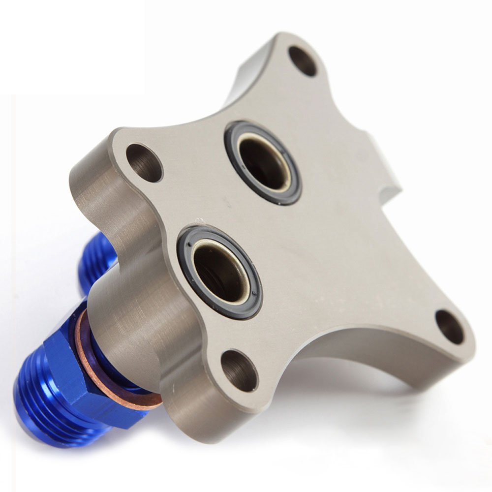 Oil Block Adaptor Wedge Compatible For Nissan SR20DET SILVIA S13 S14 S15 SR20DE 180SX 200SX
