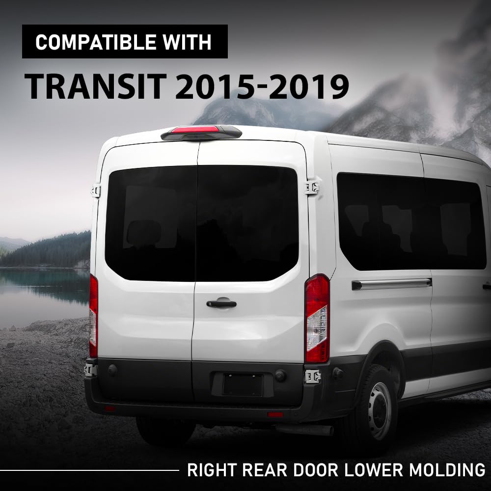 G-PLUS Right Passenger Rear Door Lower Molding Compatible with Ford Transit/Transit-150/Transit-250/Transit-350 2015-2019, Without Camera Hole CK4Z-99425B28-BB