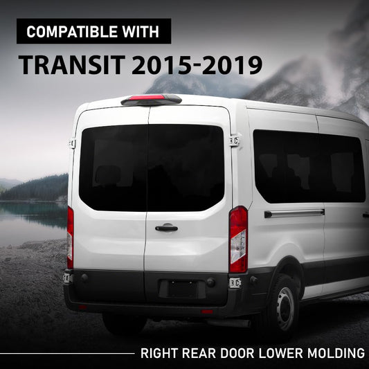 G-PLUS Right Passenger Rear Door Lower Molding Compatible with Ford Transit/Transit-150/Transit-250/Transit-350 2015-2019, Without Camera Hole CK4Z-99425B28-BB