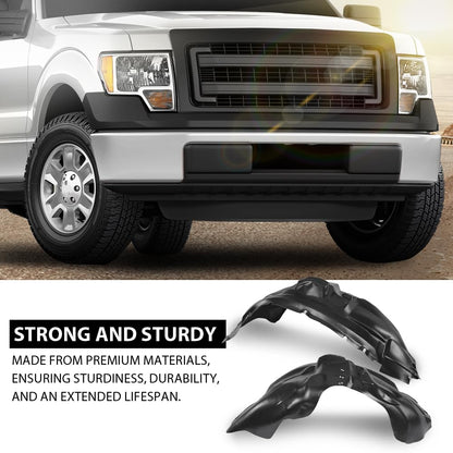 G-PLUS Pair Front Fender Liner Inner, Compatible with Ford F150 2010-2014, LH Driver & RH Passenger 2PCS, FO1248146, FO1249146, AL3Z16102A, AL3Z16102C, AL3Z16103A, AL3Z16103D