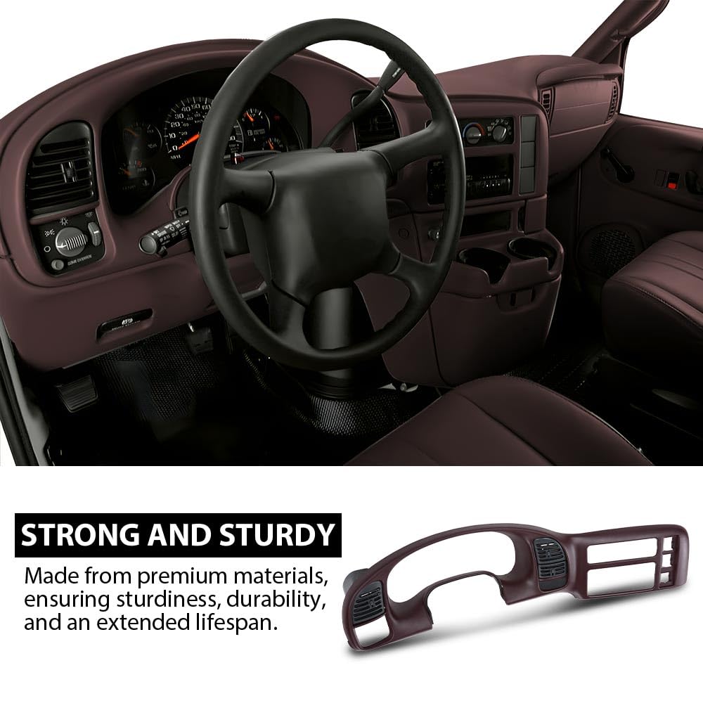 G-PLUS Dash Radio Cluster Trim Bezel Panel Compatible with Chevy Astro GMC Safari 1995-2005 15718197 Dark Red