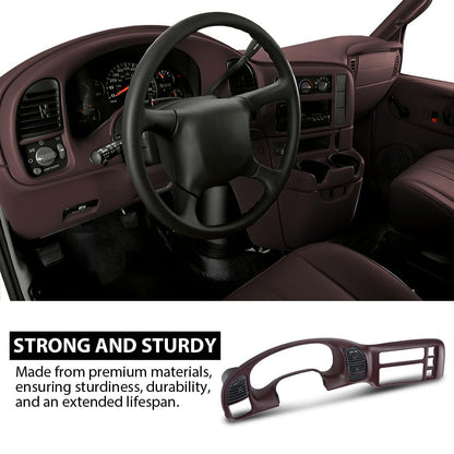 G-PLUS Dash Radio Cluster Trim Bezel Panel Compatible with Chevy Astro GMC Safari 1995-2005 15718197 Dark Red